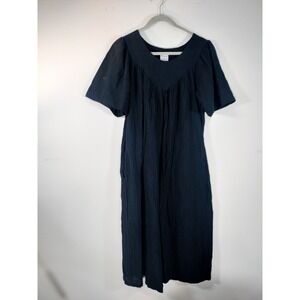 Vintage Carole 100% Cotton black Muumuu/Nightgown/House Dress (Made in USA)